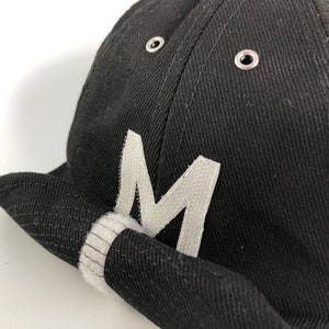Black Cotton Baseball Cap Handmade 8-Panel Cotton Drill Designer Custom Hat for Men with Adjustable Visor and Personalised Initial Logo image 4