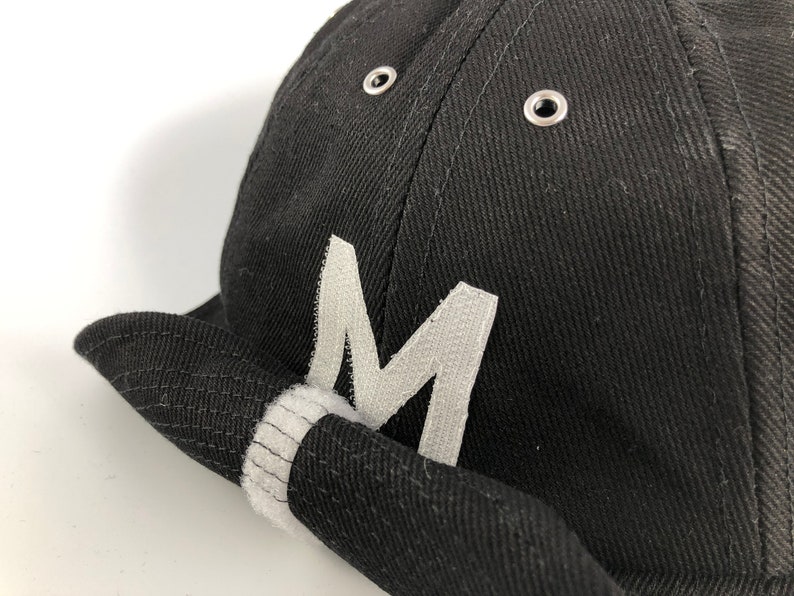 Black Cotton Baseball Cap Handmade 8-Panel Cotton Drill Designer Custom Hat for Men with Adjustable Visor and Personalised Initial Logo image 4