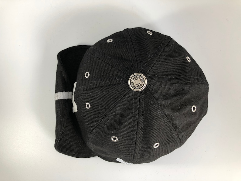 Black Cotton Baseball Cap Handmade 8-Panel Cotton Drill Designer Custom Hat for Men with Adjustable Visor and Personalised Initial Logo image 6