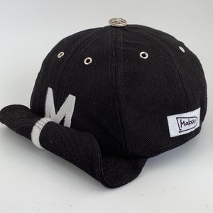 Black Cotton Baseball Cap Handmade 8-Panel Cotton Drill Designer Custom Hat for Men with Adjustable Visor and Personalised Initial Logo image 1