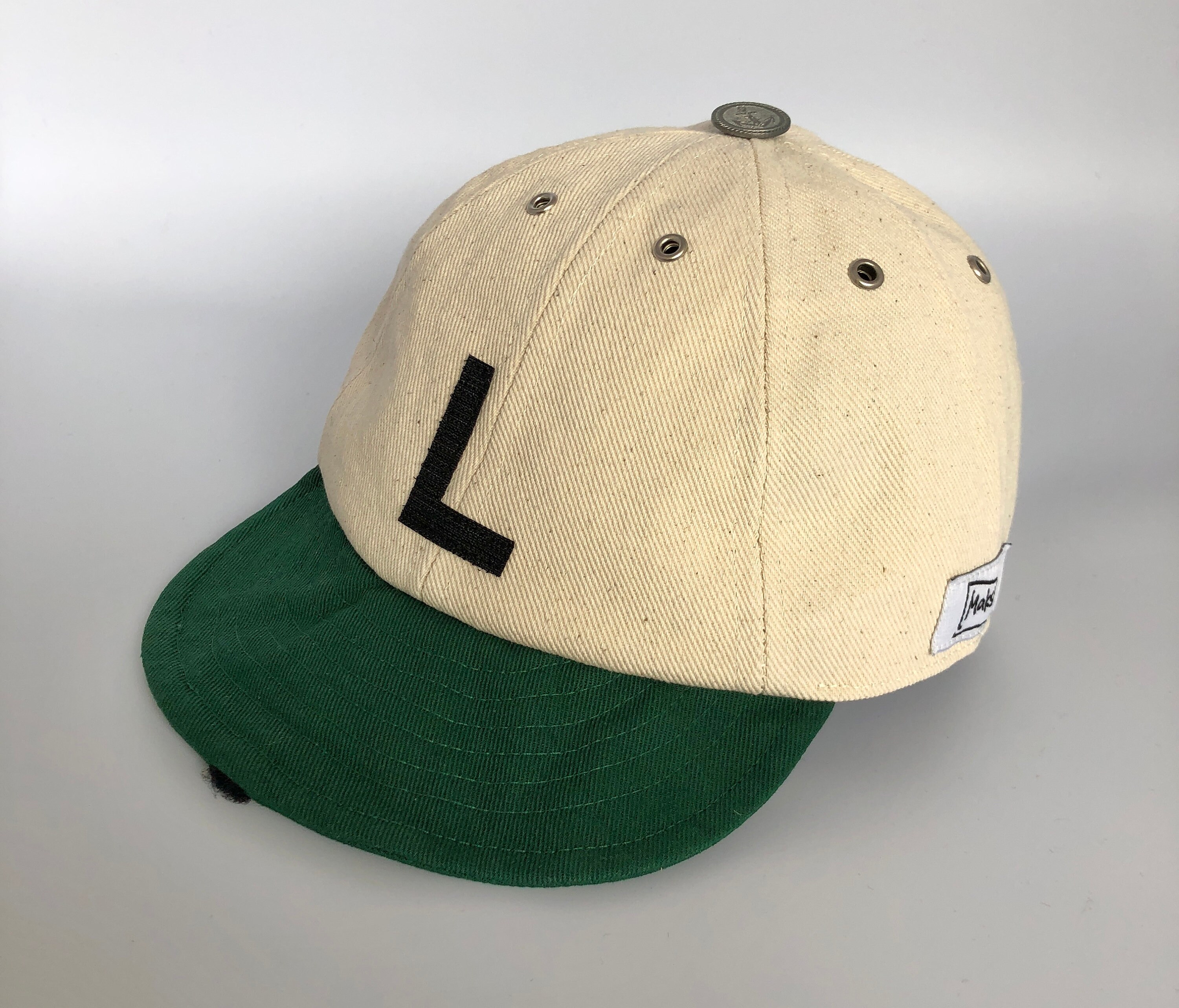 Initial Baseball Cap Cotton Drill 8-panel Off-white Hat - Etsy
