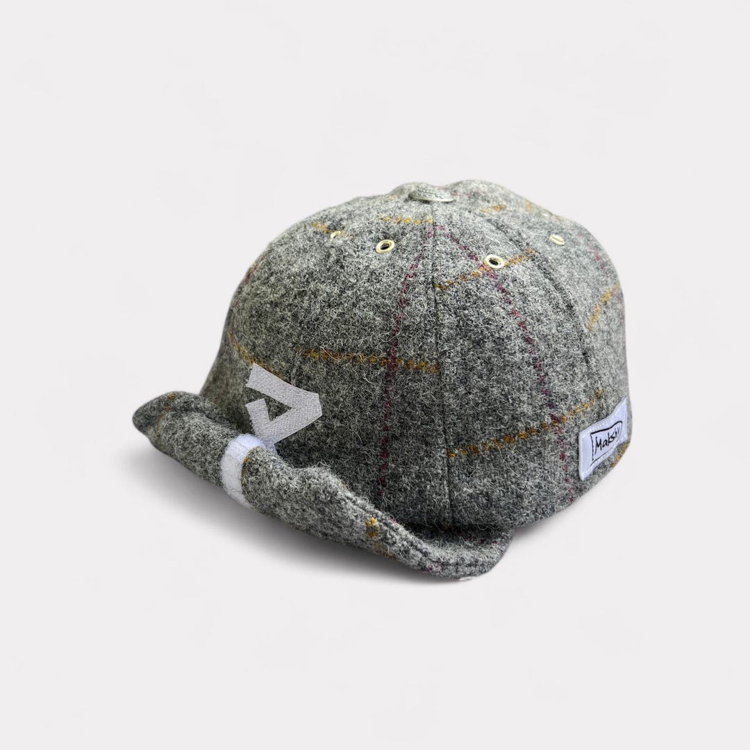Buy Grey Check Harris Tweed 8-panel Baseball Cap With Roll-up Visor –  Foldable, Adjustable, Personalised Initial, Handmade in London Online in  India