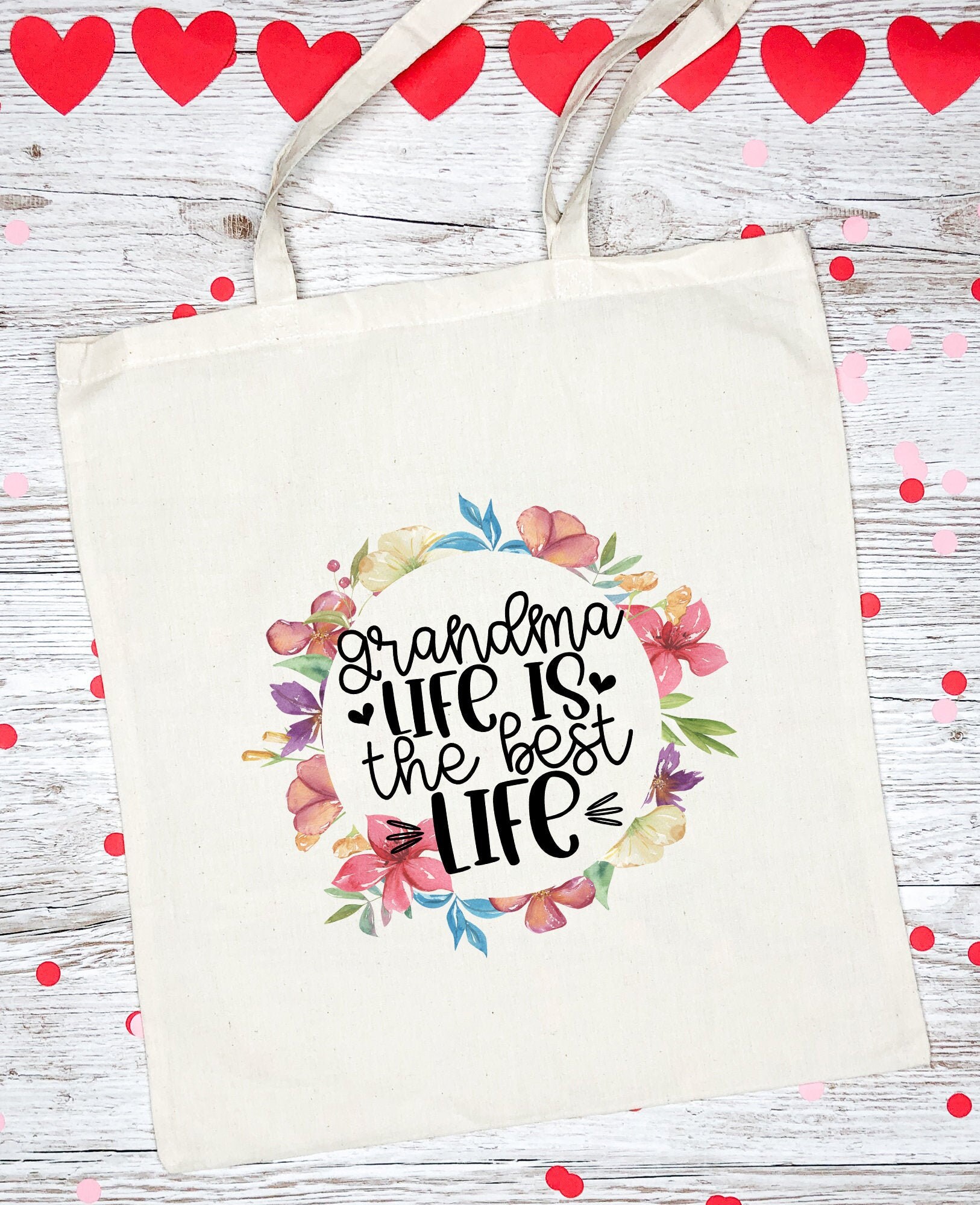 Grandma Tote Bag Mother's Day Beautiful Tote Shopping Etsy