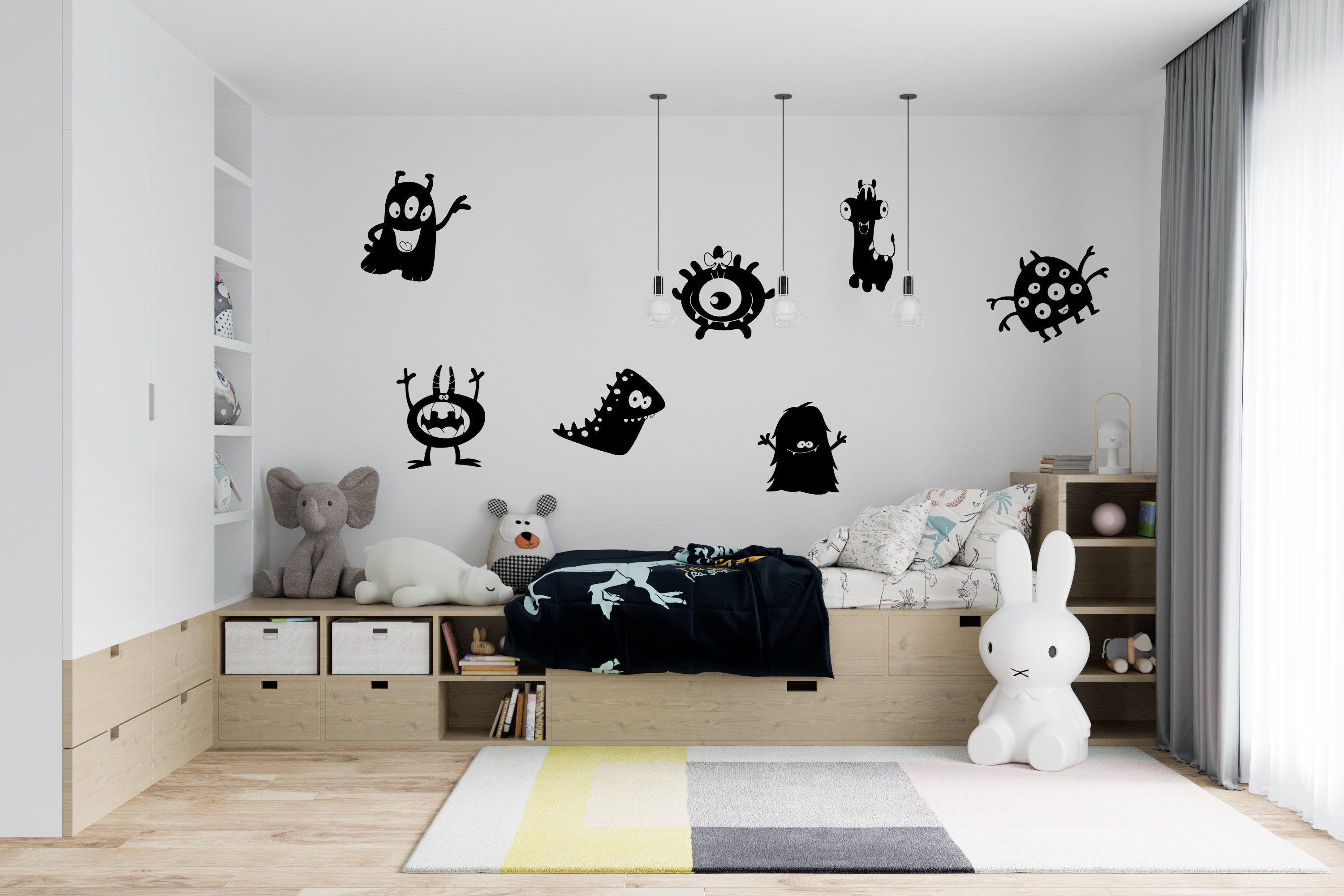 Alien Decal Pack Bedroom Wall Decal Toy Room Decal Aliens High