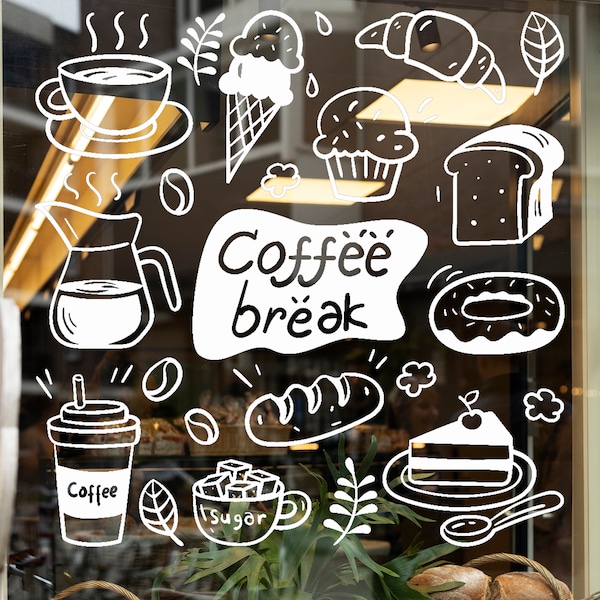 Coffee Shop Decal | Commercial decal | Fresh Coffee | Cafe | Sign | Window Decal | Orca Design