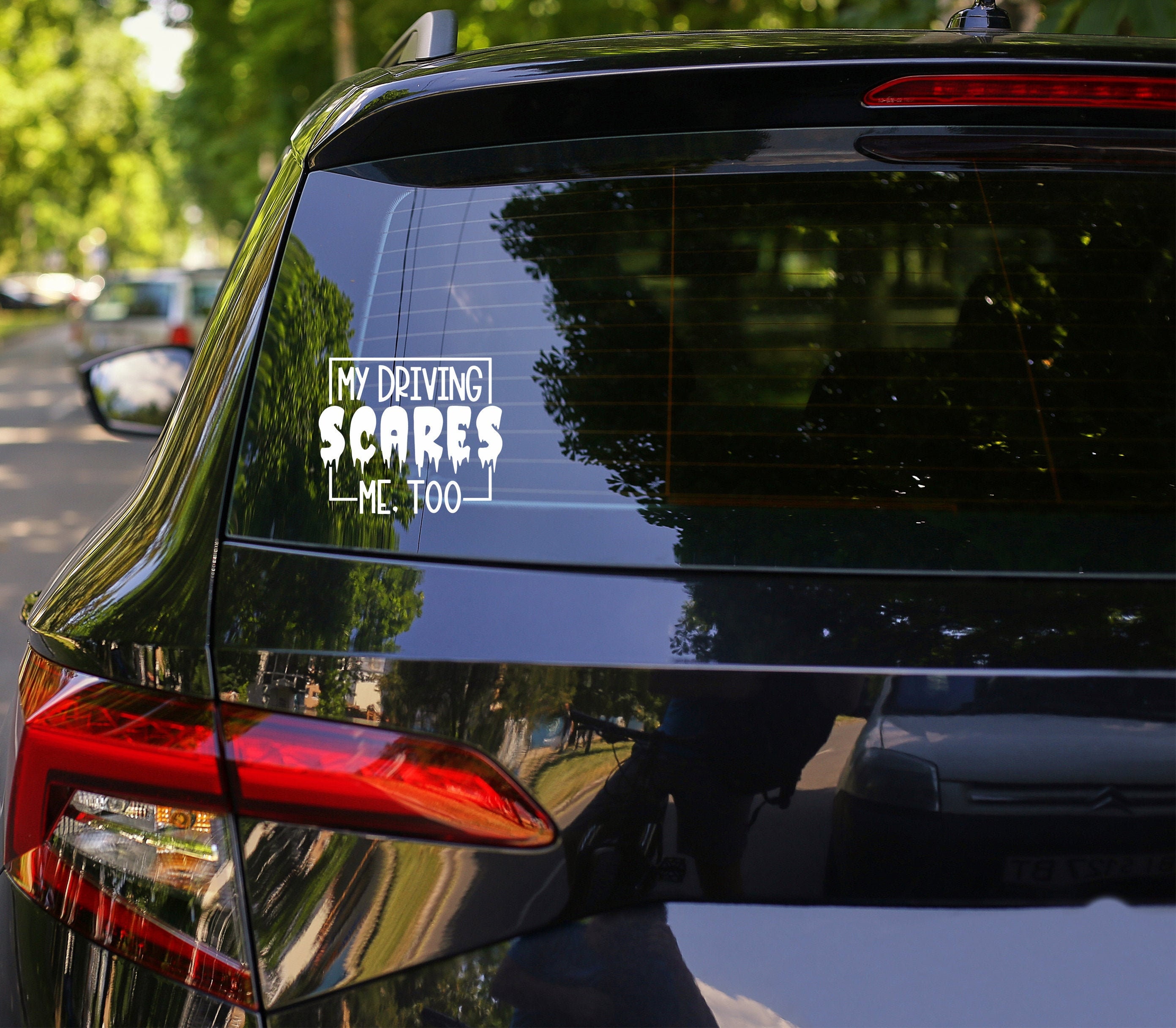 Scary Driving Car Sticker Car Decal Back Window Decal Orca Design