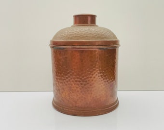 Vintage Hammered Copper Humidor- Mens Gifts, Collectibles, Cigar Holder