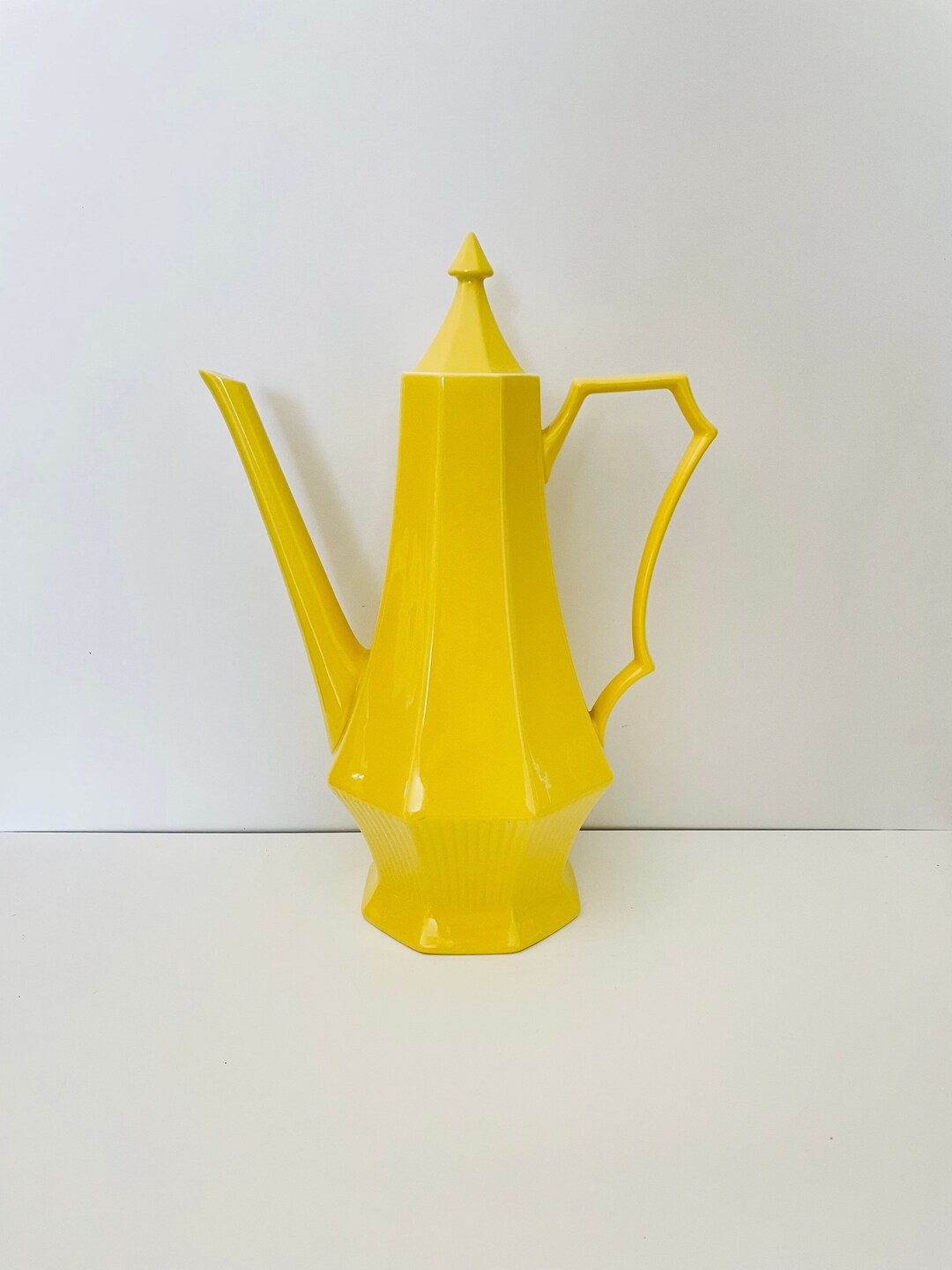 Vintage RARE Yellow Independence Ironstone Pitcher or Tea Pot by