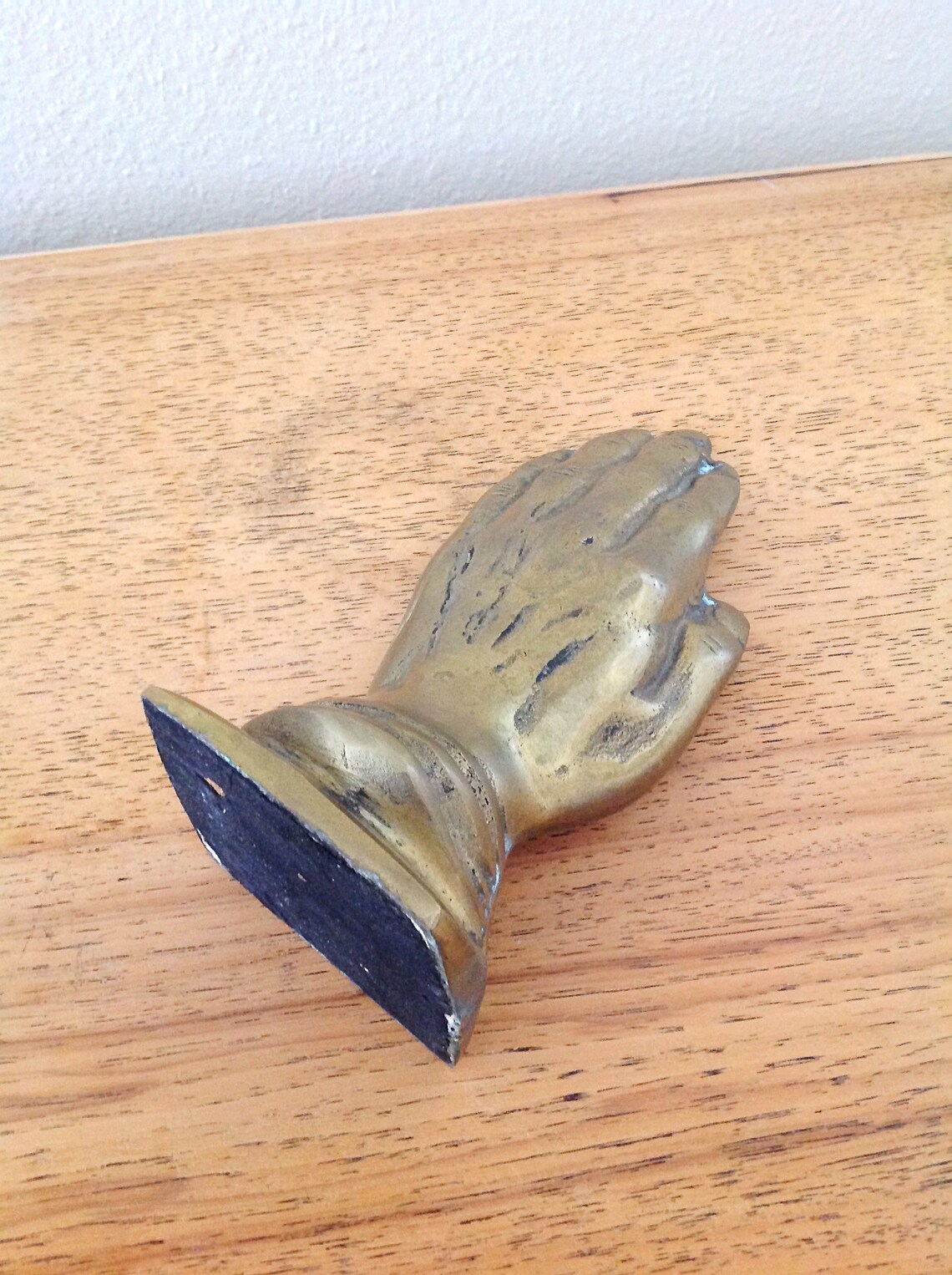 Vintage Brass Hand Bookend Brass Praying Hand Bookend Office Etsy