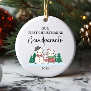 First Christmas As Grandparents 2023 Ornament, Gift for New Grandparents, Grandparents First Christmas, Grandparent, Grandparent&#39;s Ornament