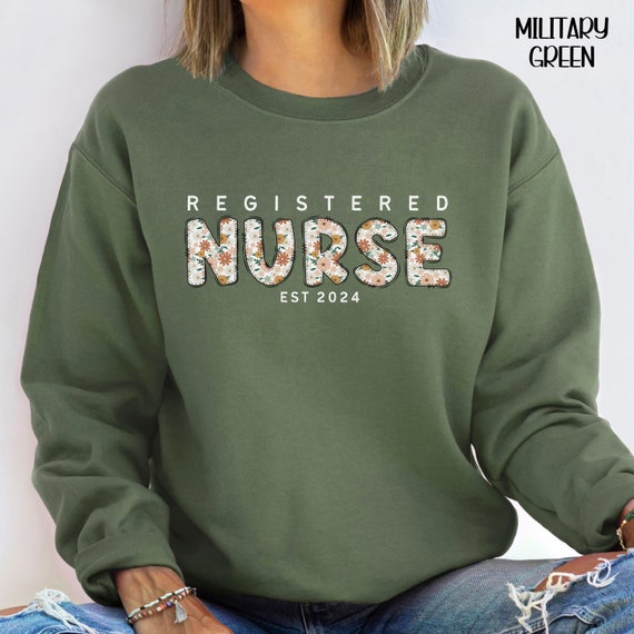 Personalized Registered Nurse Sweatshirt, Custom Year RN Sweater
