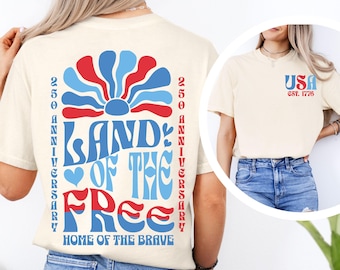 Freedom 250th Anniversary Comfort Colors® Shirt, USA 250 Years Independence T-shirt, America Anniversary, Patriotic Freedom Tee