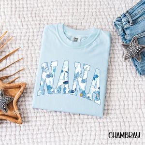 Nana Comfort Colors shirt, Grandma Floral T-shirt, Mother&#39;s Day Gift, Gift For NANA, New Nana Shirt Gift, Gift for Grandmother,Birthday Gift