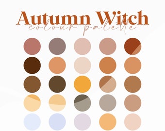 Autumn Witch Procreate Colour Palette, Color Palette, Procreate Swatches, iPad Illustration, Procreate Art, Digital Art, Warm Colour Palette