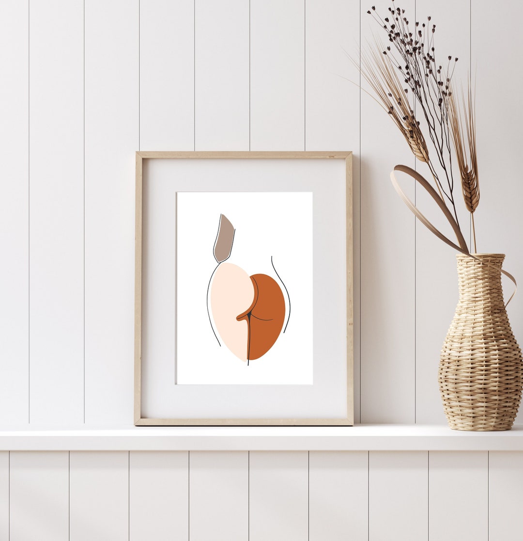 Printable Curvy Booty Art, Woman Line Art Print, Big Girl Wall Art ...