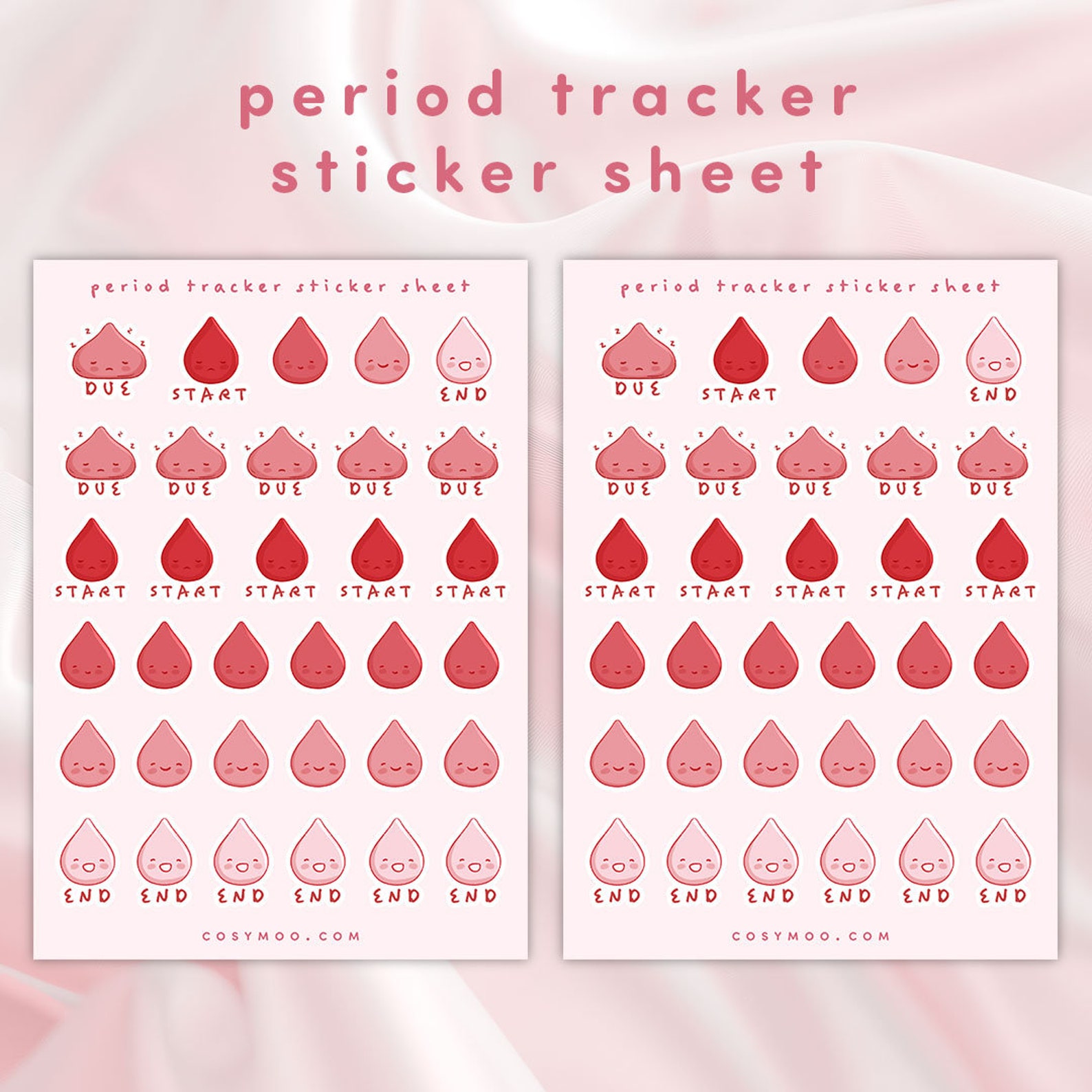 Period Tracker Planner Sticker Sheet Journaling, Bujo, Planner ...