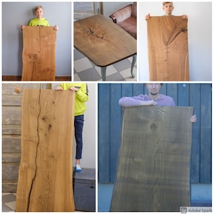 Live edge Solid oak wood table top / wide oak board / European white oak