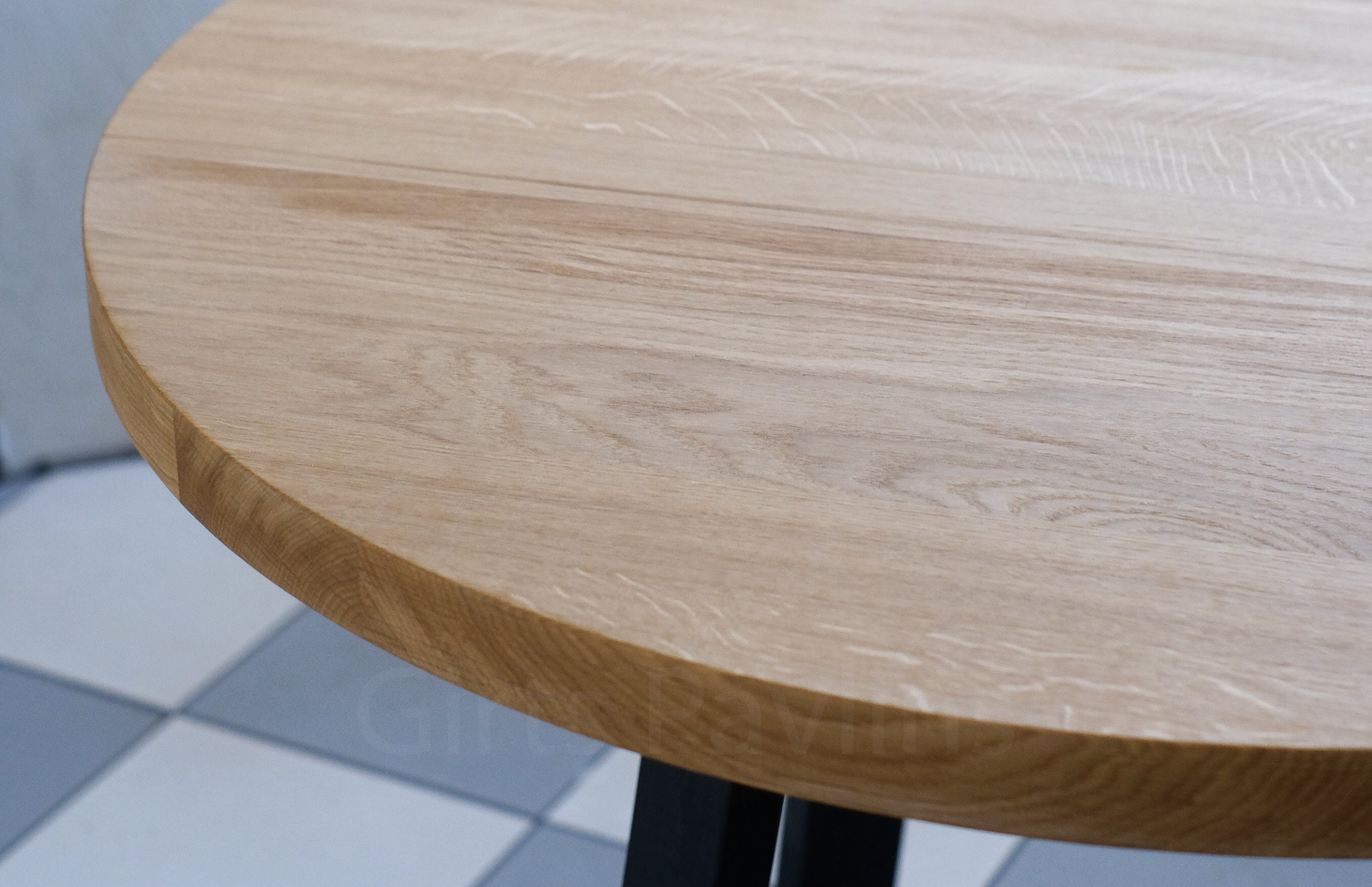 Eichen runder Esstisch 95cm ohne Knoten mit Stahlbeinen | Etsy