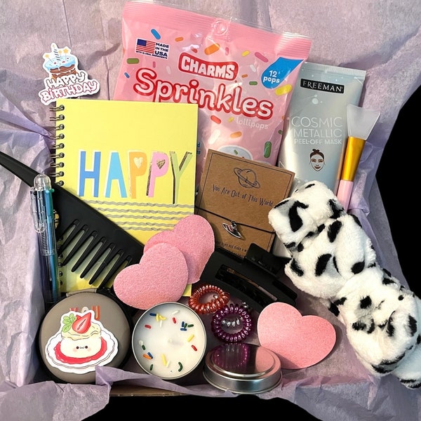 Teenage girl birthday gift box, teen girl gifts, birthday present, handmade candle, spa gift basket, preteen tween birthday, summer gift