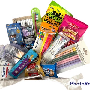 College gift box, care package for her or him, back to school, supplies, Easter, teen gift, student gift, personalized