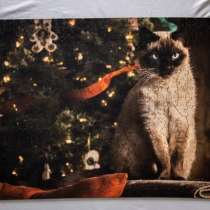 Wooden Jigsaw Puzzle, 629 pieces, &#39;A Christmas Cat&#39;