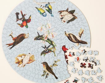Vintage Bird Collage Wooden Jigsaw Puzzle - 360 Pieces