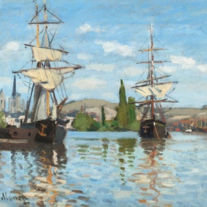 Wooden Jigsaw Puzzle, 457 pieces, &#39;Ships Riding on the Seine&#39;, Monet
