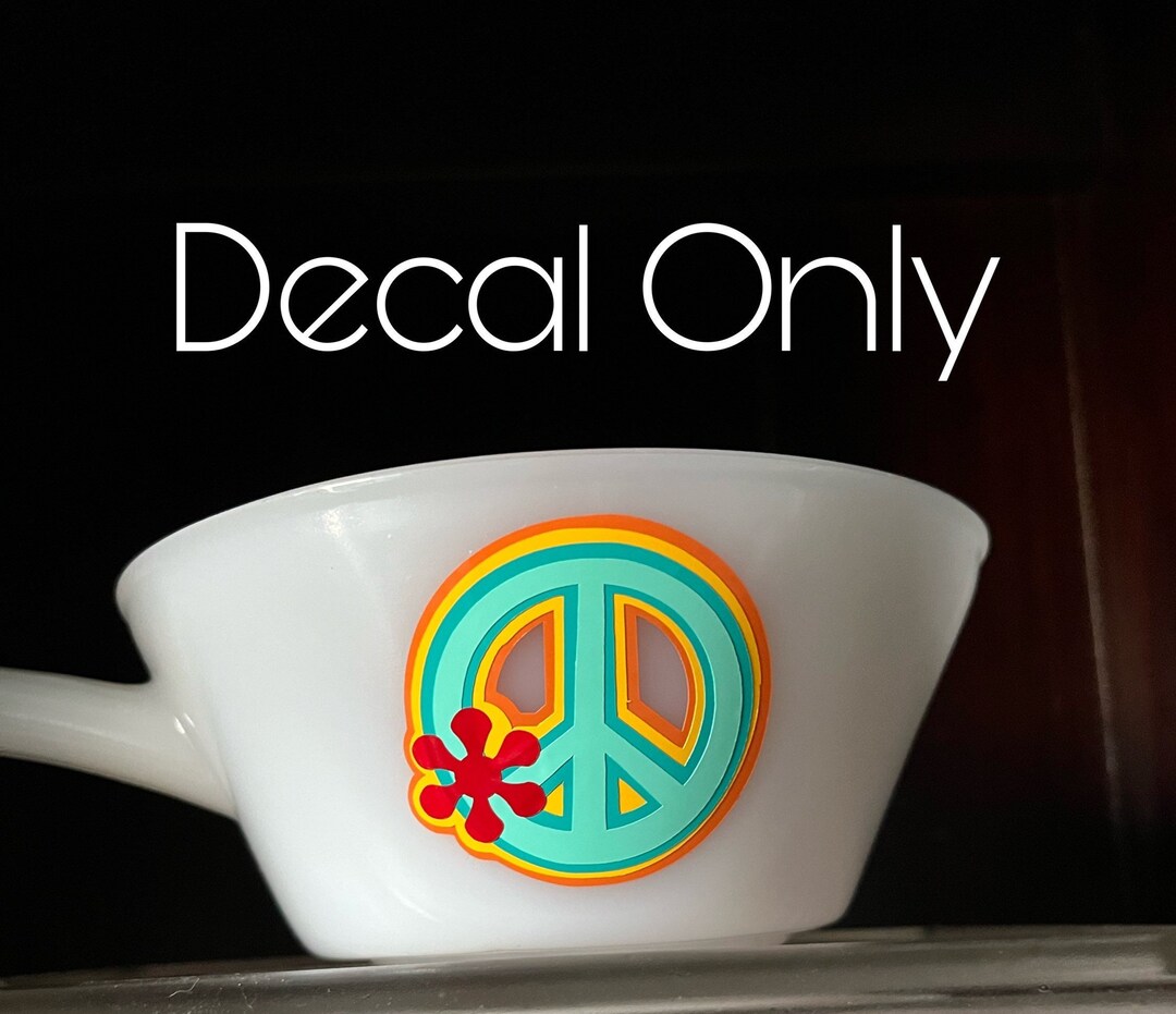 Peace Sign Pyrex Decal - Etsy