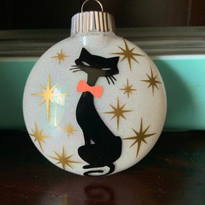 Atomic cat inspired Christmas ornament