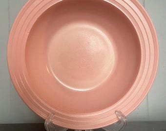 Pink Hazel Atlas Rimmed 9" Berry Bowl