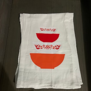 Pyrex inspired mixing bowl towel