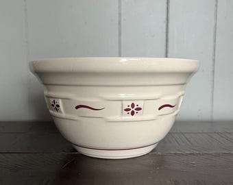 Longaberger Pottery Woven Traditionen Rührschüssel 8 "Creme Traditionelles Rot