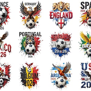 2026 World Cup National Teams Pot 1 Oil Painting Style PNG, Digital Art Download Football Soccer PNG Bundle, Commercial Use 12-Piece Pack