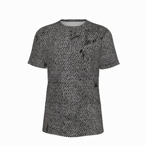 Camiseta de malla metálica, top de cosplay de malla metálica de caballero medieval, camiseta unisex con estampado integral de malla metálica simulada para juegos de rol de fantasía.