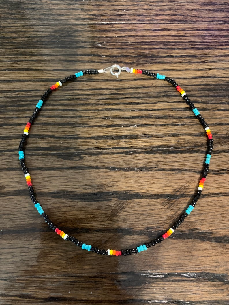 Seed Bead Sunset Choker Western Jewelry Seed Bead Beaded | Etsy