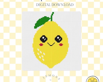 Patrón de punto de aguja de limón feliz