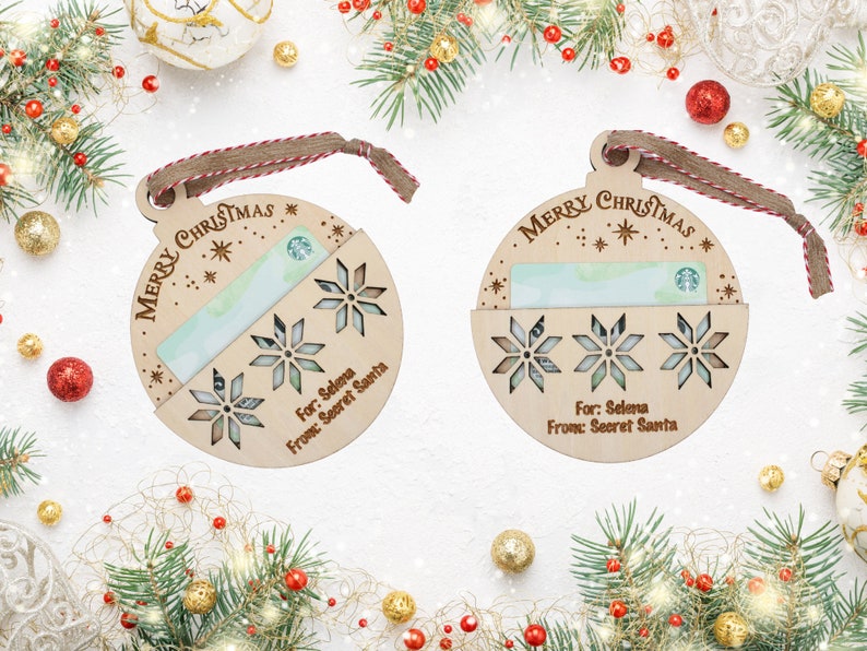 Personalized Christmas Gift Card Holder, Custom Gift Card Holder, Holiday Gift Card Holder