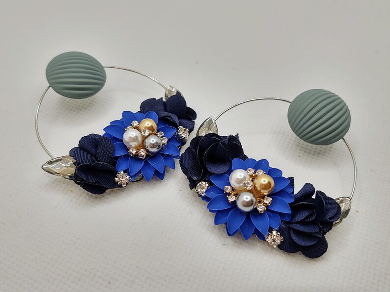 Sapphire blue hoop earrings for women