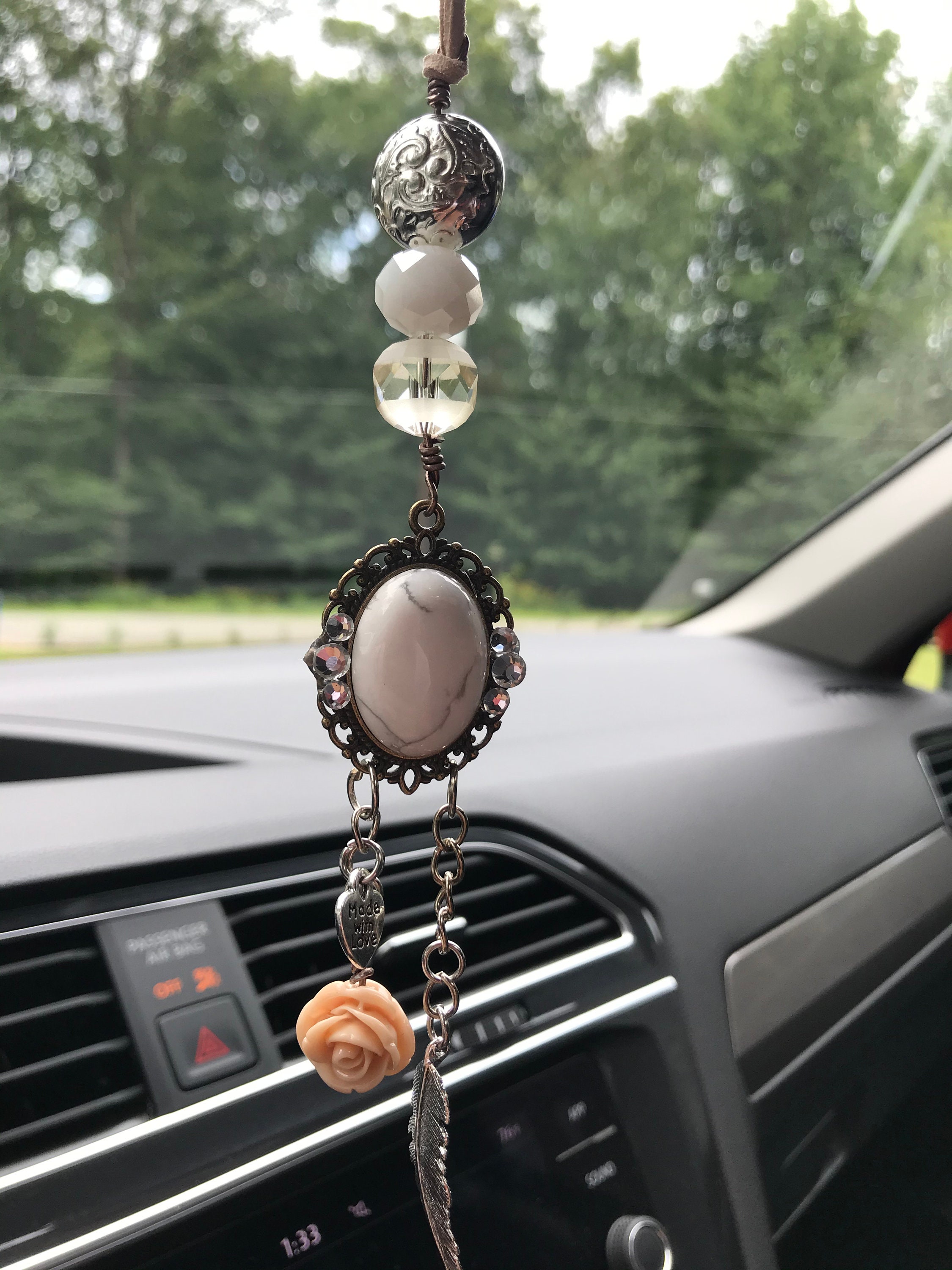 Car accessories for women Rear view mirror charm Etsy