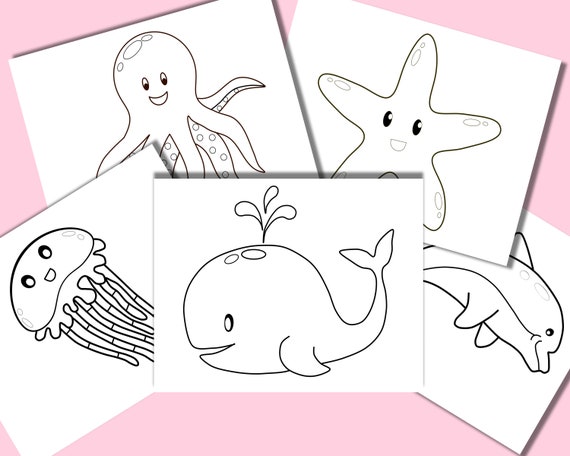 Under the Ocean kids coloring pages Sea creatures coloring