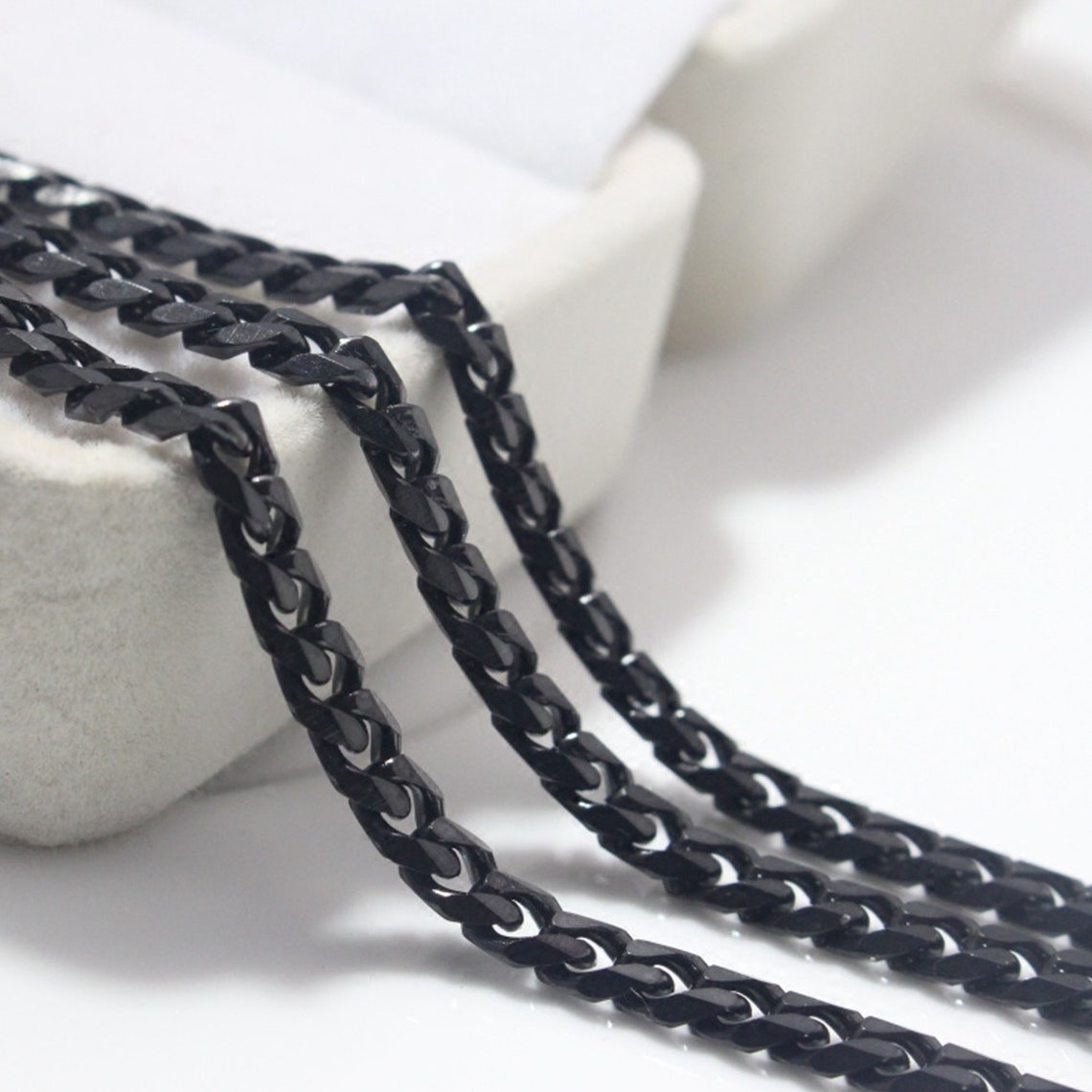 5mm Men's titanium steel necklace black personality Etsy