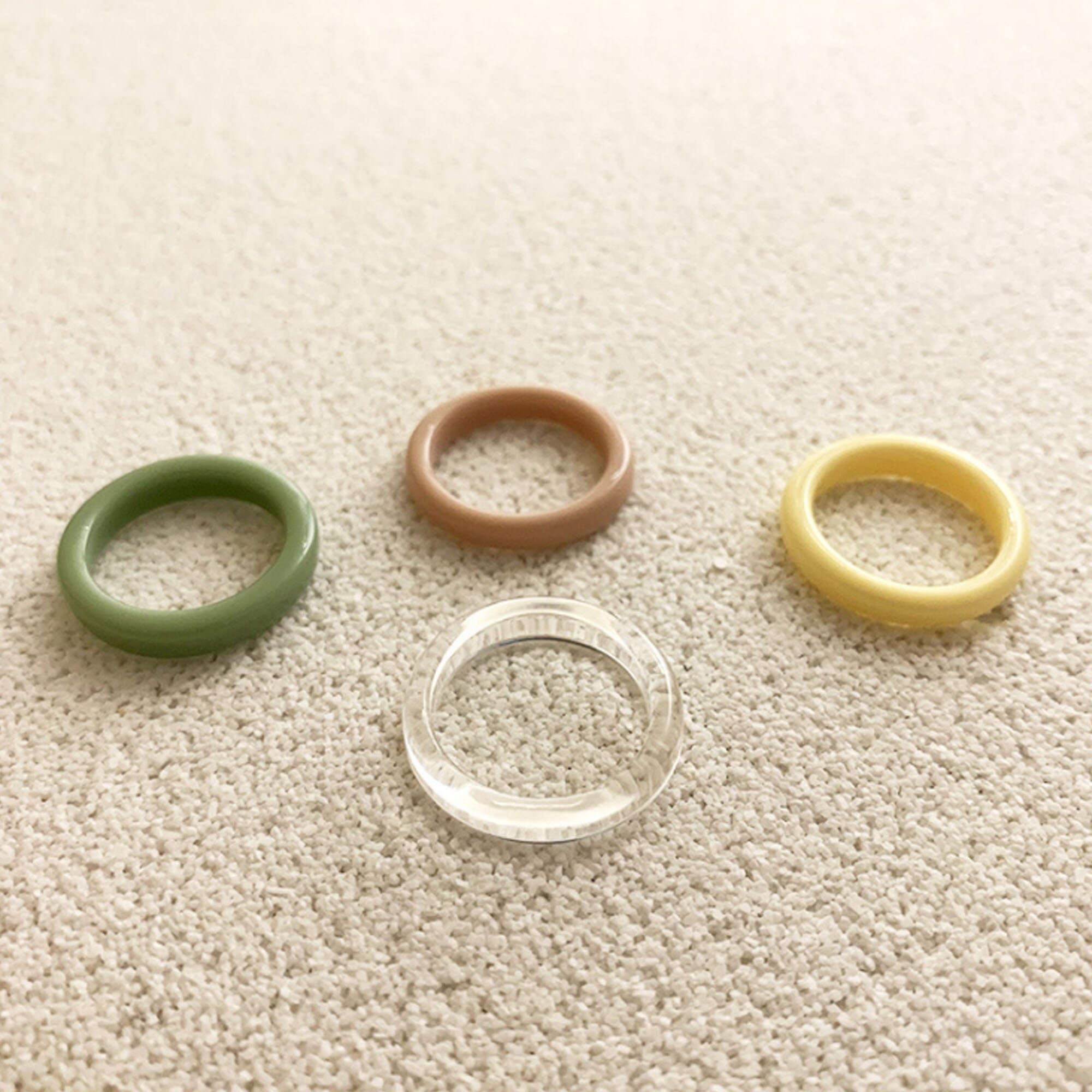 Acrylic rings set 4 pcs ring for Women Korean Ins Net Red - Etsy Polska