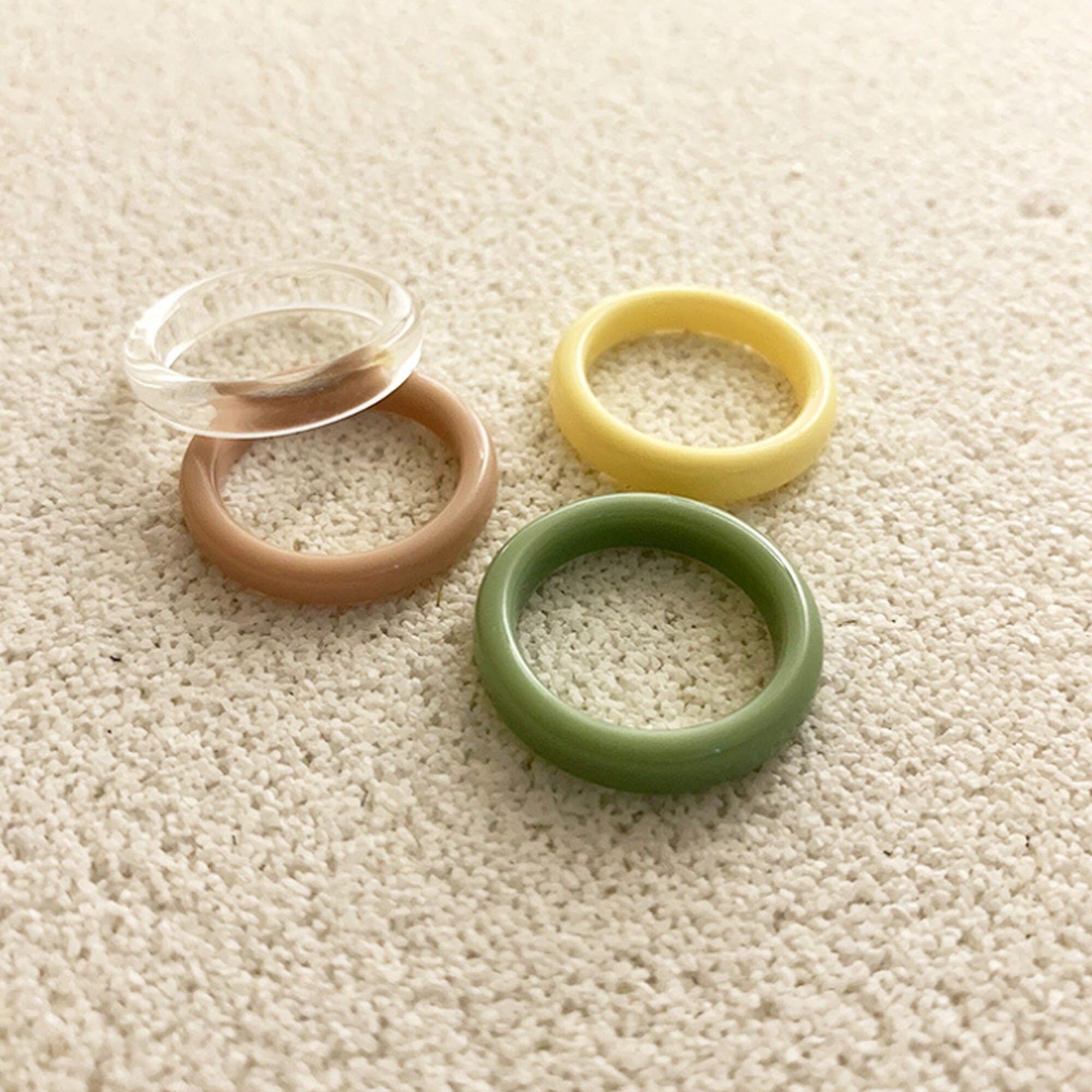Acrylic rings set 4 pcs ring for Women Korean Ins Net Red - Etsy Polska