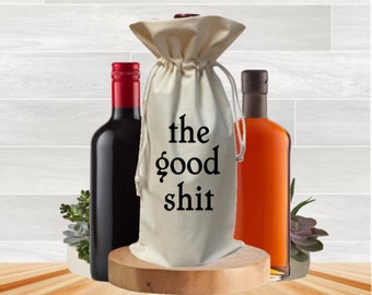 Funny 750ml Wine & Whiskey Bottle Bag, Best Friend Birthday Celebration Party Favors, Single Bottle Carrier Tote, Adult Sarcastic Gag Gifts