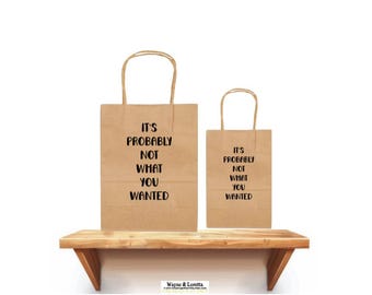 Brown Paper Gift Bag, Personalize It, Size Options, Fun Party Favors
