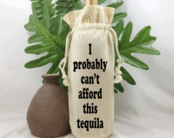 Whiskey Gift Bag, Adult Humor Gifts, Friends Gag Gift, Tequila Party Favors, Birthday Tequila Bag, Cotton Drawstring Bag, Office Party Gifts