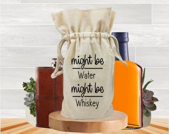 Whiskey Bottle Gift Bag, Liquor Lovers Reusable Tote, Adult Drinking Humor, Alcohol Celebration Party Favors, Best Friend Birthday Present