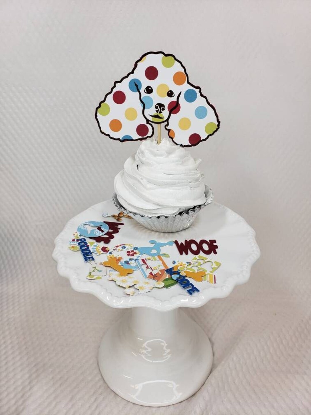 Poodle Confetti Poodle Cupcake Toppers Dog Party Pack Dog Etsy