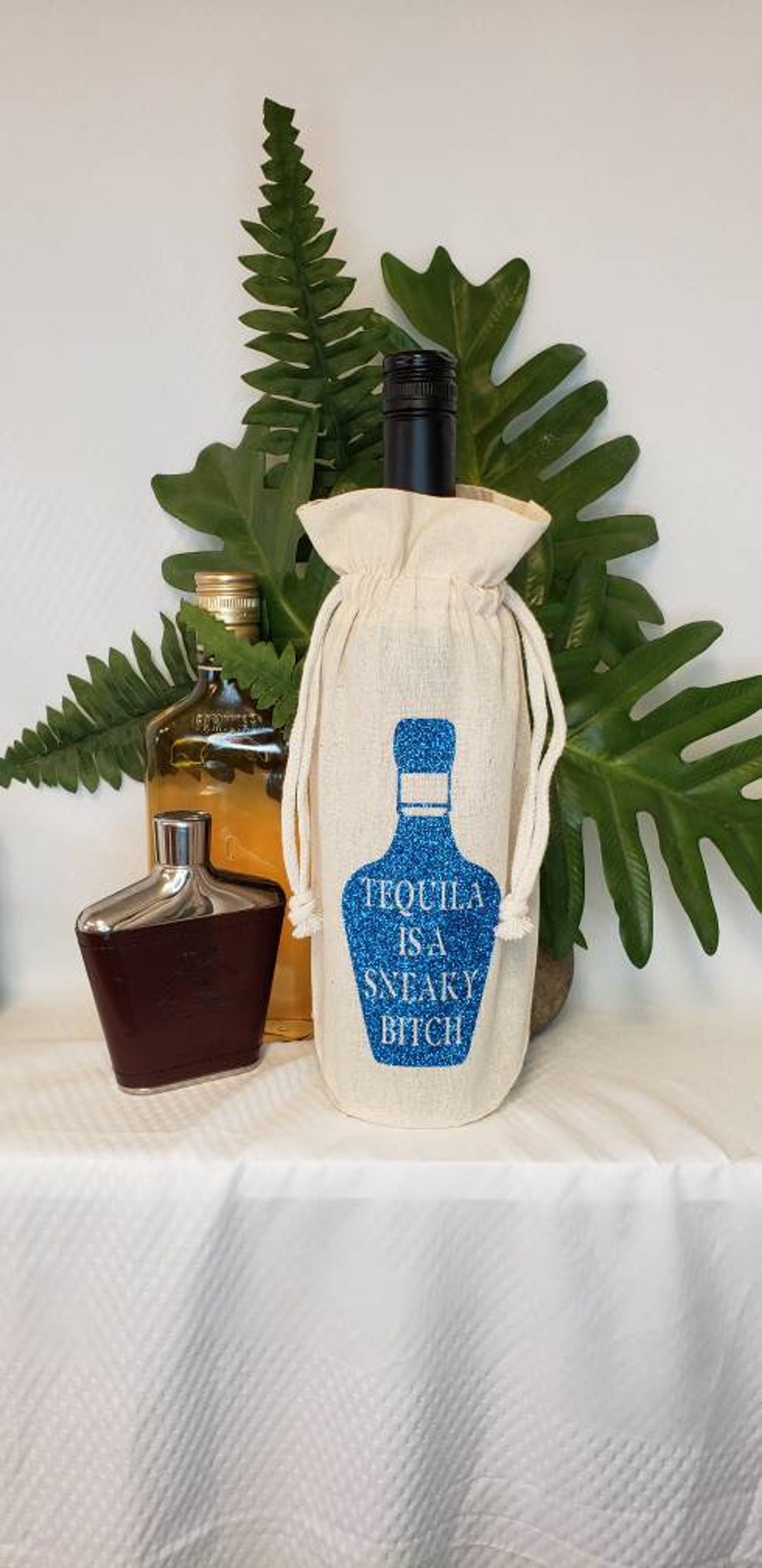 Liquor Bottle Bag Tequila Lover Margarita Mix Bag Cotton Etsy