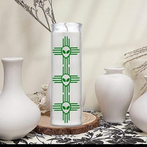 New Mexico Alien Zia Prayer Candle: Funny Novelty Gift